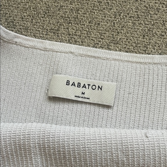 Babaton White Ribbed Crop Top - Picture 2 of 2